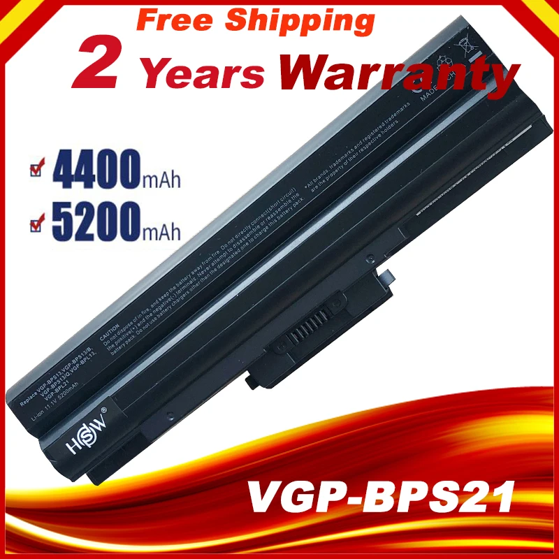 5200 мА/ч Батарея для SONY Vaio VGN-AW VGN-CS VGN-FW VGN-NS VGN-NW BPS13/B VGP BPS13/Q VGP-BPS13B/B VGP-BPS13A/B VGP-BPS13/Цвет: