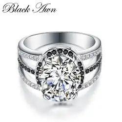 Роскошные 925 пробы серебро Мода Fine Jewelry Мода Обручение для Для женщин женское кольцо Обручальные кольца винтажный, с серебряным покрытием C064