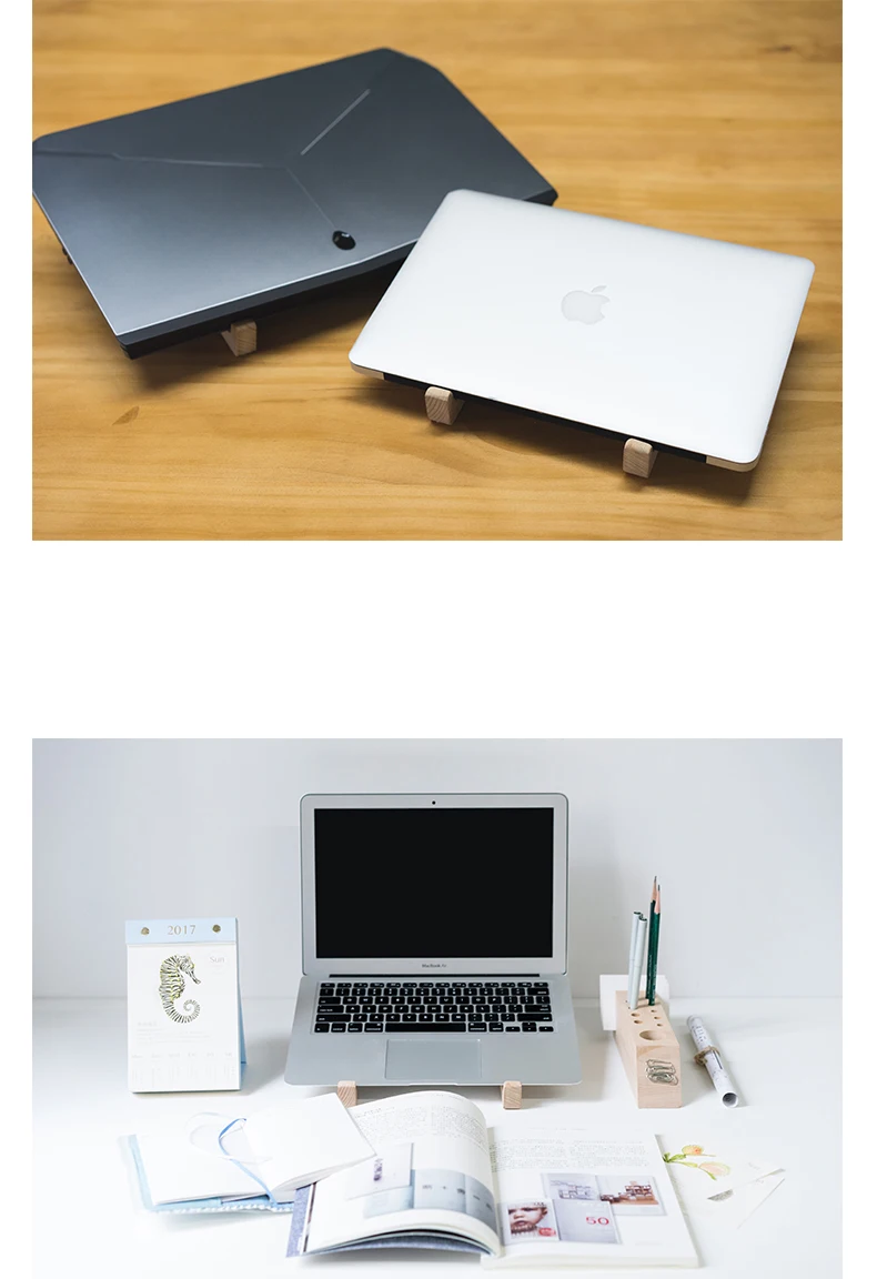 DIY Wood cooling rack Laptop Increase holder Portable Laptop Stand
