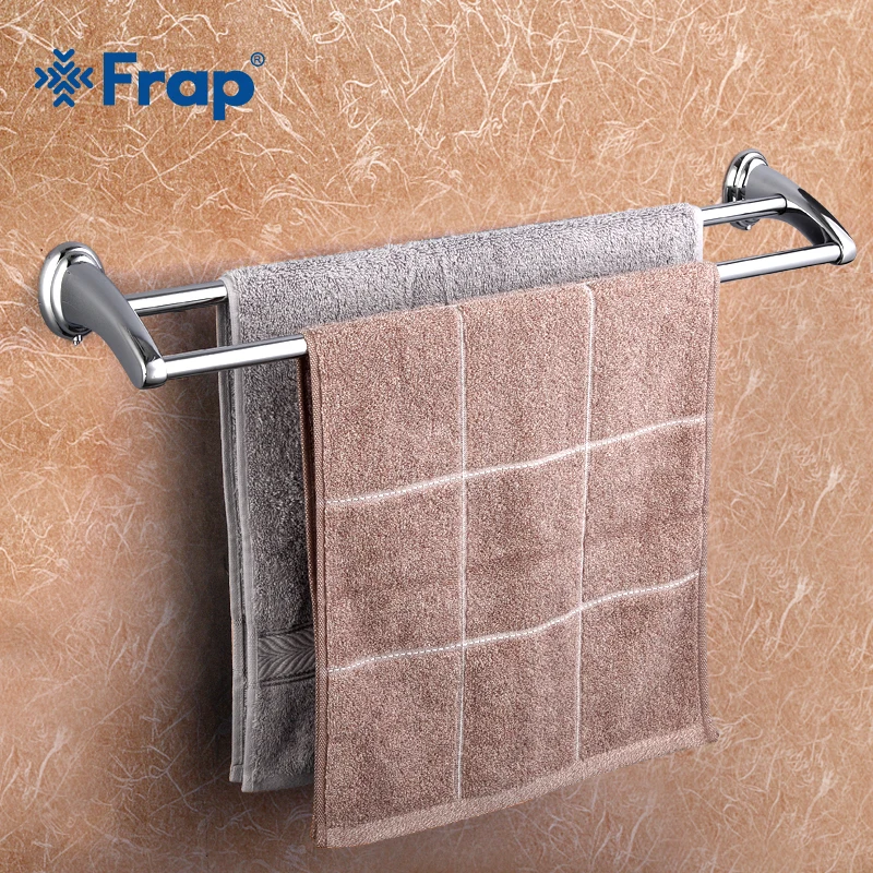 Frap 1 Satz Wand 60 cm Doppel Handtuchhalter Handtuchhalter haken toilette Handtuchhalter bad accessoires F1509 Billig
