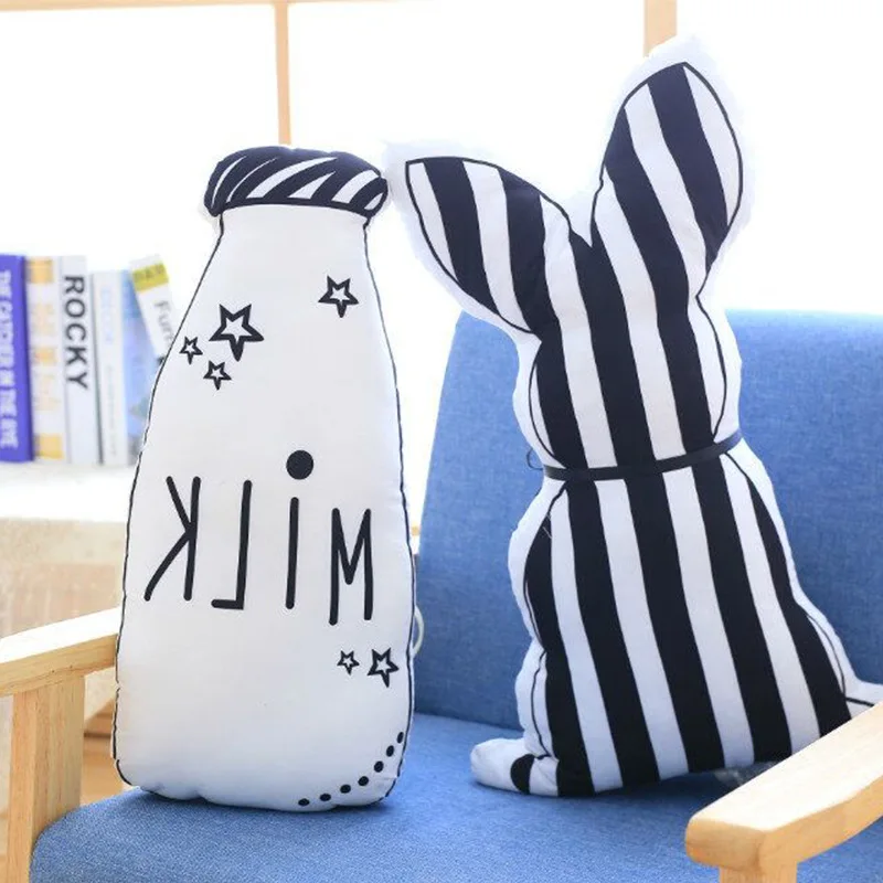 

Dog Milk Pink Rabbit Cushion Kids Room Decorative Pillows Cartoon Pillow Baby Calm Sleep Dolls Stuffed Toys For Kids Boys Girls