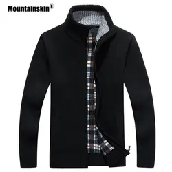 Mountainskin Для мужчин свитера осень-зима теплый толстый бархат свитер куртки пальто-кардиган мужской Костюмы Повседневное трикотаж SA597