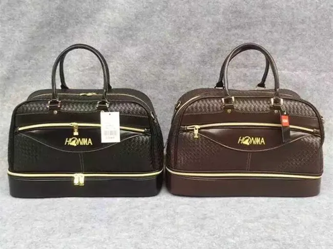 

Brand New Professional Honma Golf Clothes Bag Black/Brown Colors Honma Golf Clothes Leather Bag EMS Free Shipping
