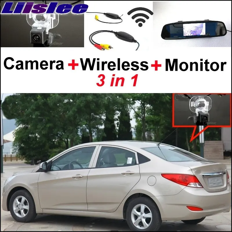 

Liislee 3 in1 Special Camera + Wireless Receiver + Mirror Monitor Easy Parking System For Hyundai Grand Avega Solaris Fluidic