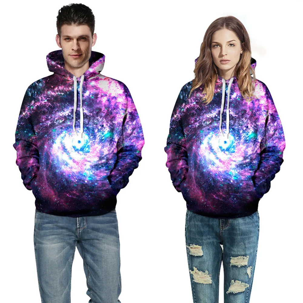 

2019 Starry Sky 3D Print Hoodies Men/Women Thick Fleece Sweatshirts Couple Wear Streetwear Hip Hop Hoodie Bluza Meska Polerones
