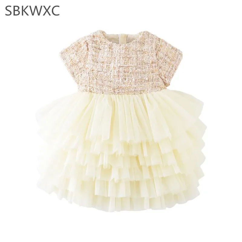 

Baby Princess Dress For Girls Birthday Party baptism Layered Dress Children Lace Tulle Girl Dress Kids Children Costume 1-5T