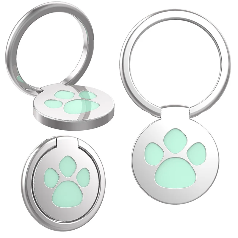 Cell Phone Finger Ring Holder Animal Footprint Phone Grip Kickstand for iPhone Samsung for iPad Fit for Magnetic Car Mount Stand