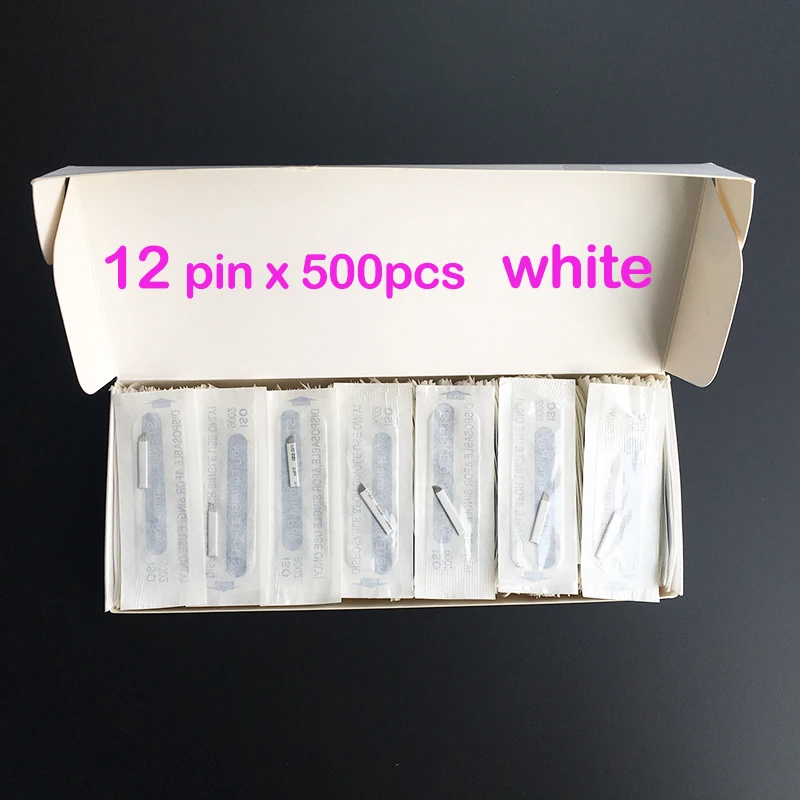 DWZ 500 шт Профессиональные 12 Pin Flex микроблейдинг Перманентный макияж иглы для
