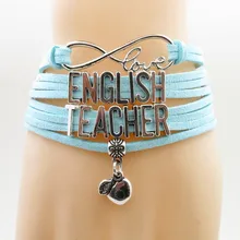 Любовь Английский браслет учителя яблоко Шарм английский подарок учительницы браслеты и браслеты для женщин и мужчин подарок на день учительницы