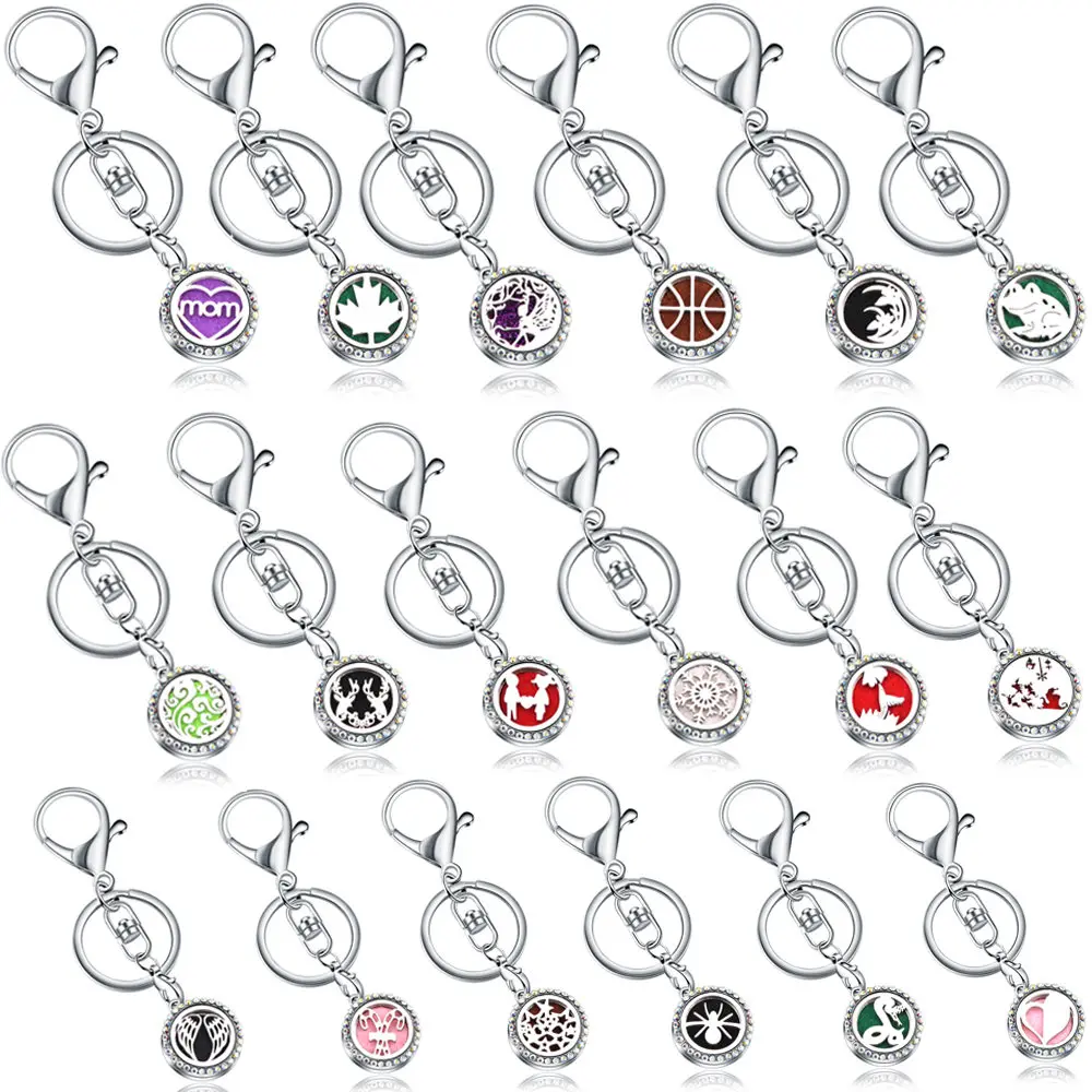 10 шт./лот брелок из нержавеющей стали со стразами для ароматерапии диффузор