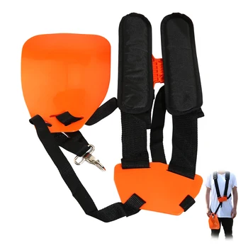 Adjustable Durable Double Shoulder Harness Lawn Mower Strap Grass String Trimmer Brush Cutter Parts Padded Belt Gardening Unisex double padded strimmer brushcutter harness quick release shoulder straps suits