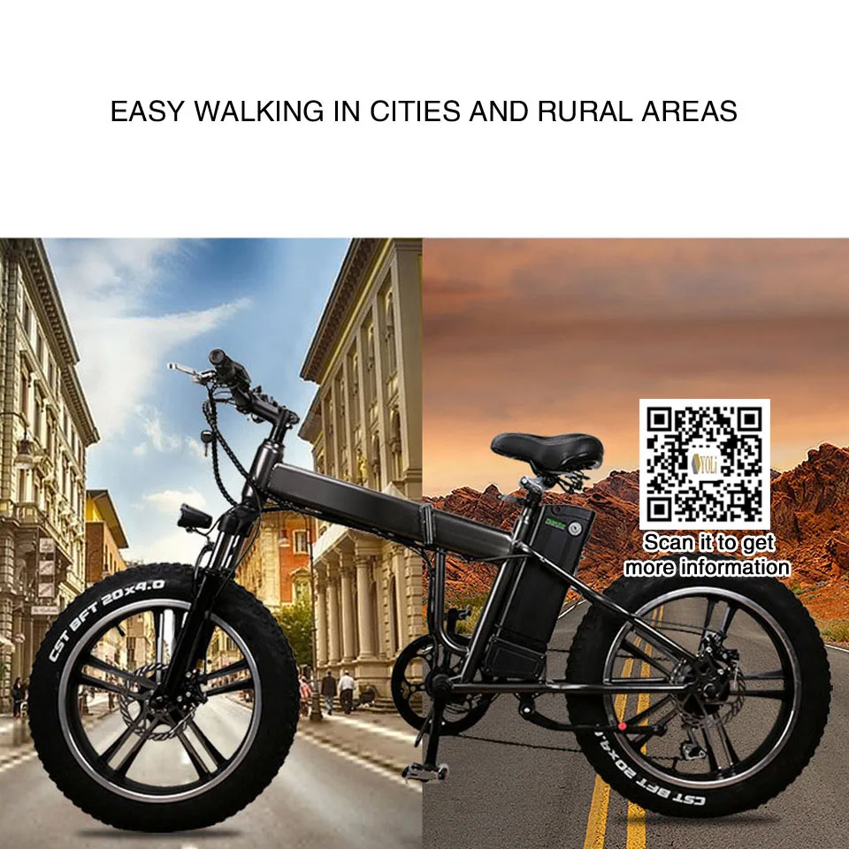 Perfect 48V 350W 10Ah lithium electric folding electric bicycle adult wide tire snow bike 20 inch folding e bike  battery bicycle for s 5