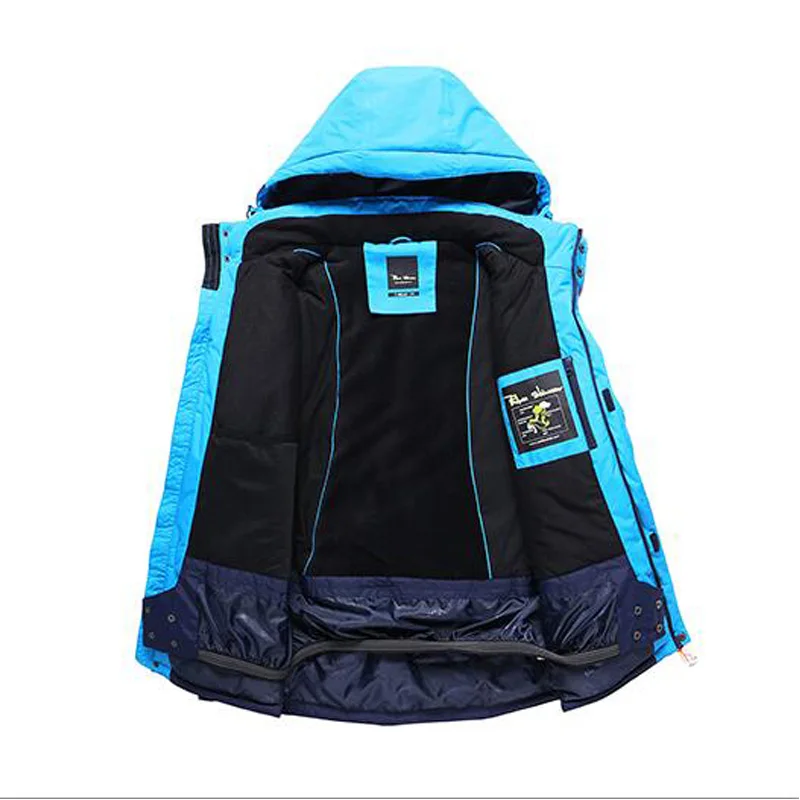 Nueva al aire libre de esquí de montaña de los hombres a prueba de viento impermeable térmico Snowboard hombre chaqueta de esquí ropa de patinaje espesar con Velve