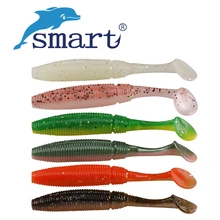 SMART Mushy Bait 12Pcs 80mm 4.6g T-Tail Fishing Lure Silicone Baits Iscas Synthetic Para Pesca Fishing Wobblers Swimbait