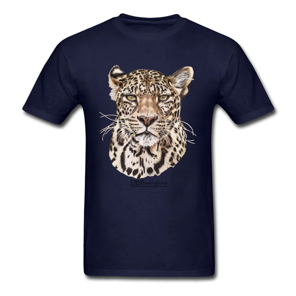 Leopard Summer 100% Cotton Crewneck T Shirt Short Sleeve Fashionable T-Shirt Brand New Gift T-shirts Drop Shipping Leopard navy
