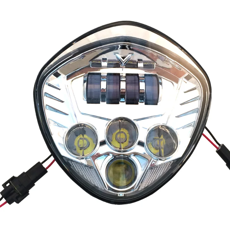 1 X Chrome Color 60w Led Headlamp 12v for Victory Motorcycles Hi/Low