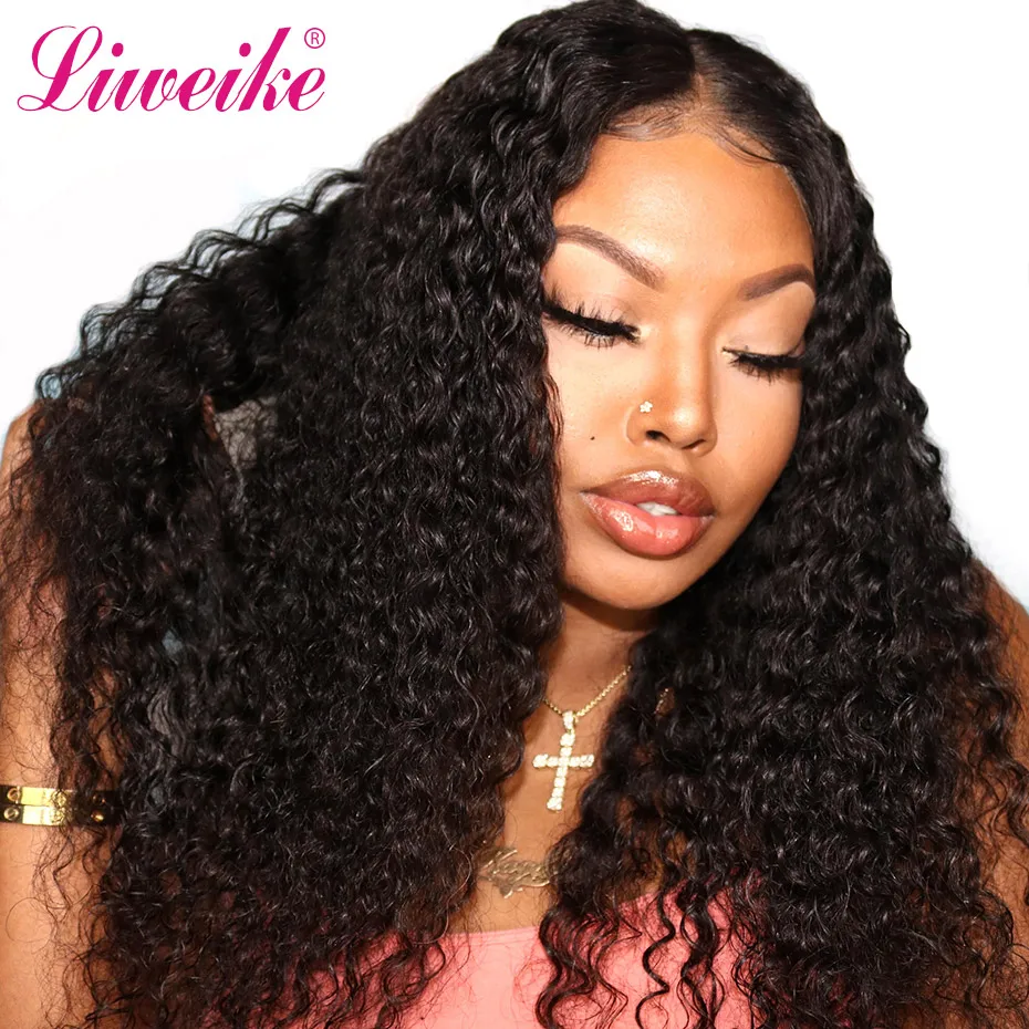 

Deep Curly Wig Lace Front Human Hair Wigs For Women Pre Plucked Hairline With Baby Hair Brazilian Remy Hair Bleached Knots