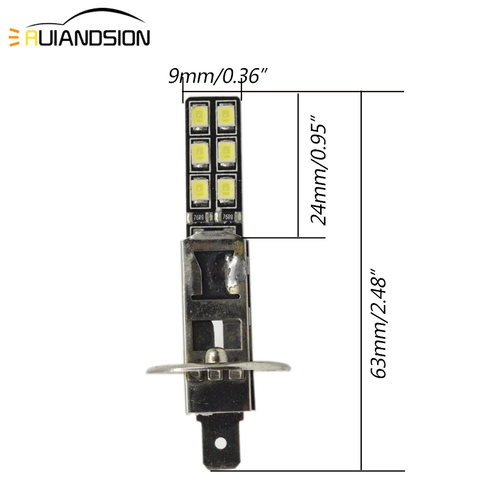 2x1,5 Вт H1 светодиодный супер яркий белый 12SMD 2835 Сменные лампы для автомобильных противотуманных фар Дневные ходовые огни аксессуары для вождения