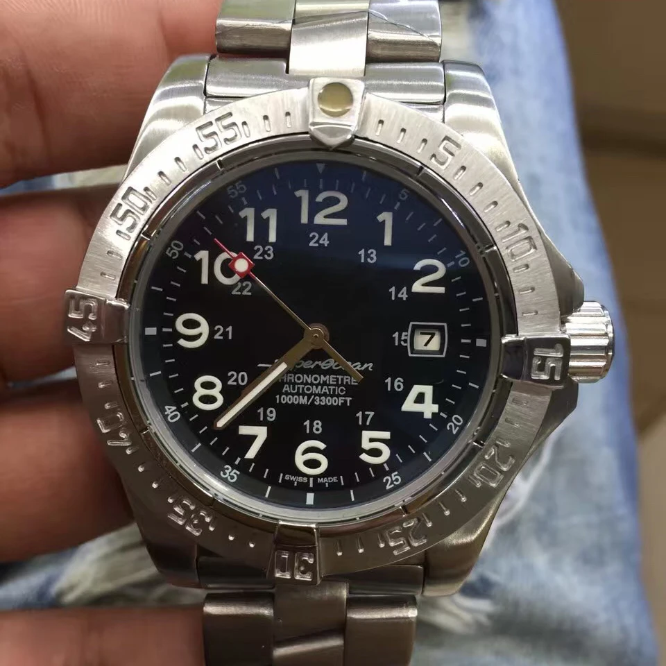 

13Tim SUPEROCEAN 1884 Automatic Men's Watch Br Blue Dial All Steel Super Avenger II 1884 Watch AAA+