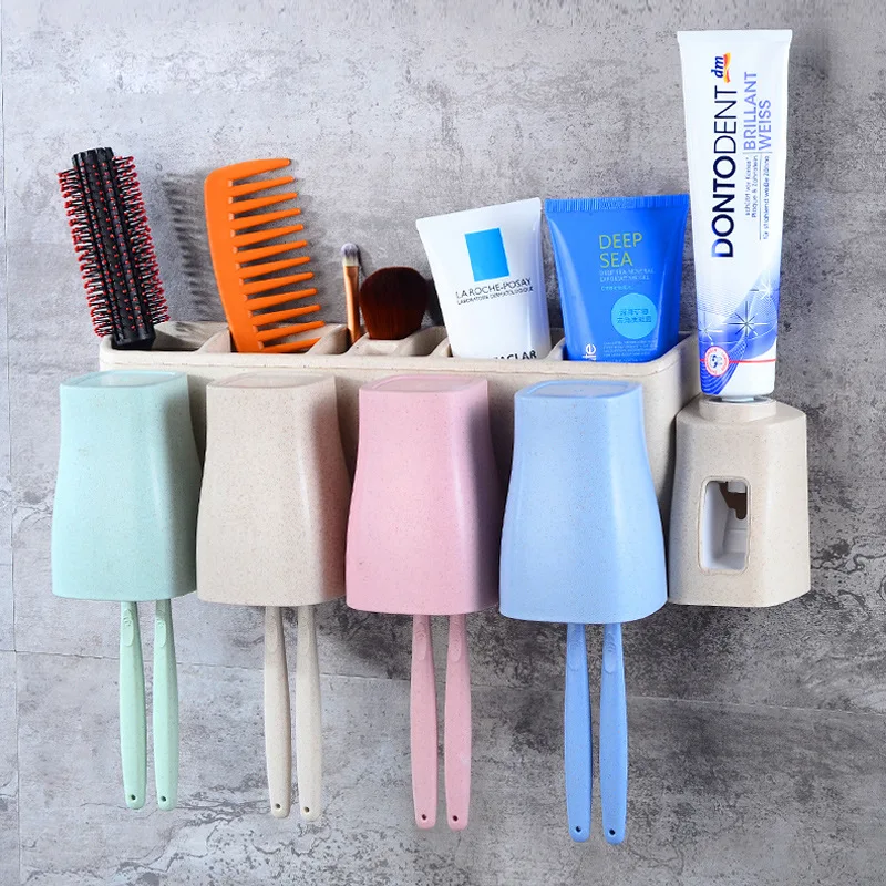

Bathroom wash set toothbrush cup Toothbrush holder Automatic toothpaste Creative Toothbrush holder set Intelligent extrusion