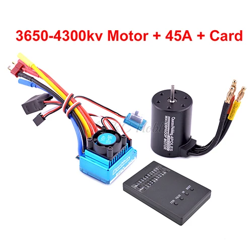 45A 60A 80A 120A бесщеточный ESC электрический регулятор скорости пыленепроницаемый/3650 3900kv 4300kv бесщеточный двигатель для 1:10 1/10 RC автомобилей - Цвет: 45A 3650-4300KV Card