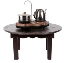 Round Antique Table 70cm Legs Foldable Made From Paulownia Wood Japan Traditional CHABUDAI Asian Furniture Living