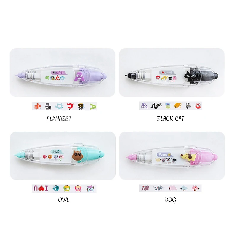 Kawaii Animals Owl Dog Press Correction Tape Decorative Pen for DIY Diary Scrapbooking Stickers School Students Gifts Supplies correction tape