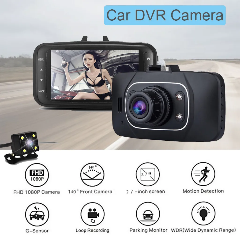 Full HD Автомобильный видеорегистратор, видеокамера 40 ° широкоугольный объектив 24 часа монитор парковки с задней камерой автомобильные аксессуары# Zer