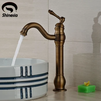 

Single Handle Antique Brass Bathroom Basin Faucet Vanity Sink Mixer Tap