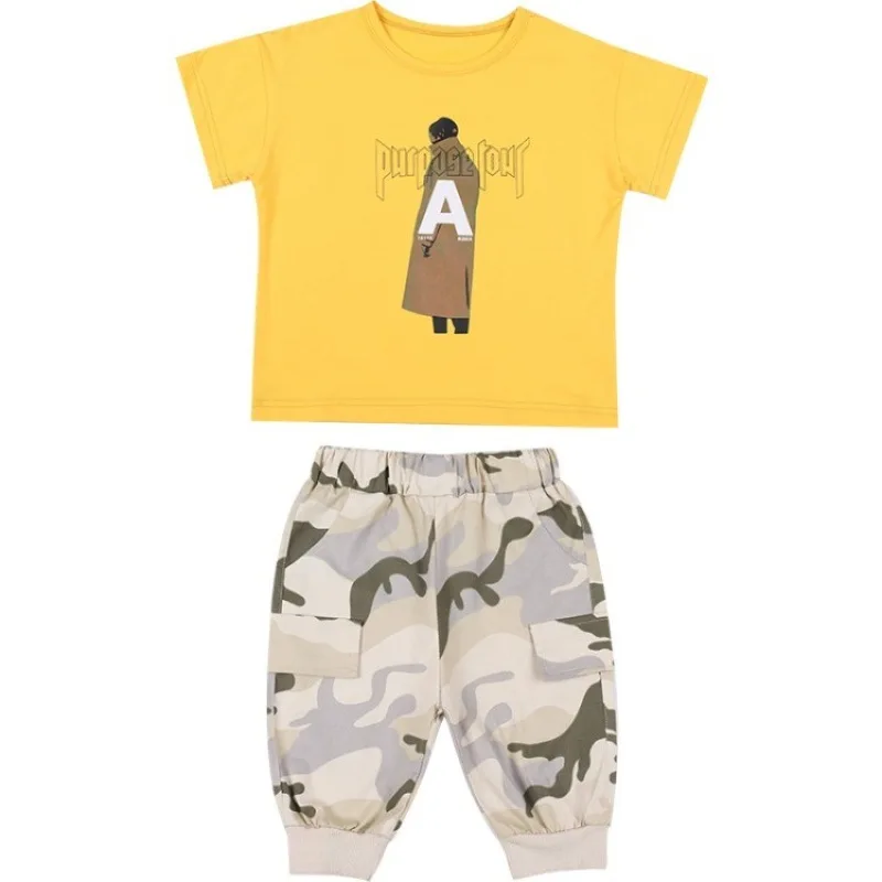 

2019 Baby Boys Sets Summer Boys Sets Kid Short Sleeve T Shirt Top and Camouflage Pants Set for Toddler and Baby Boys Clothes