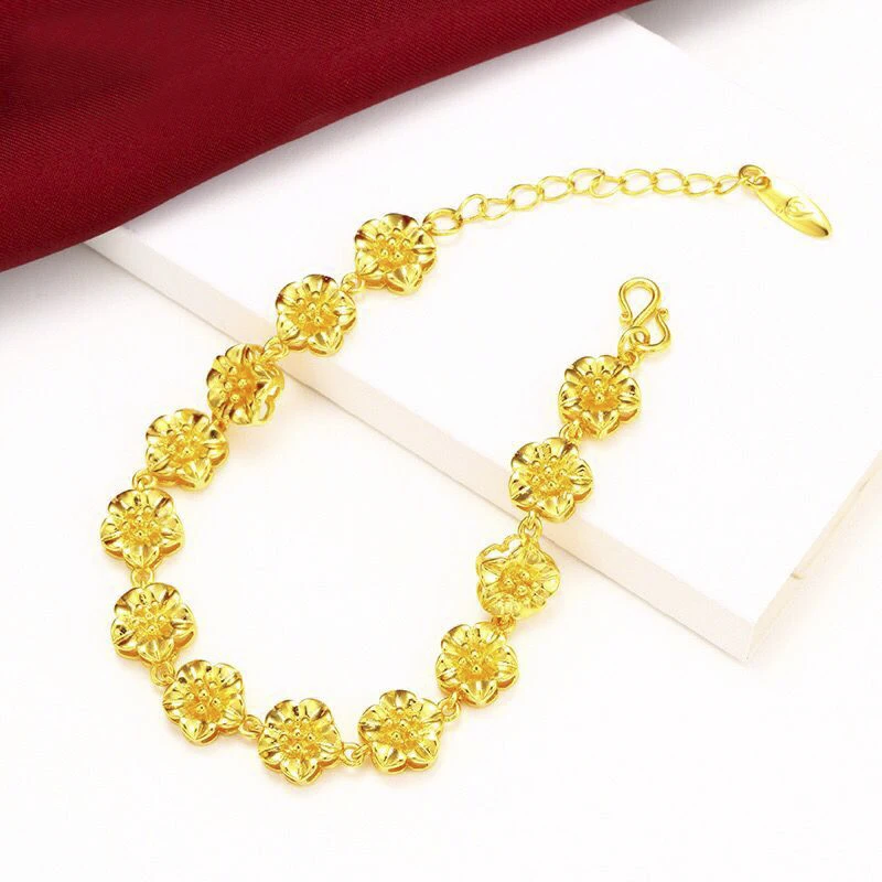 MGFam(см 21 см* мм 10 мм) Элегантные цветы браслет украшения для женщин Cassical дизайн чистого золота цвет Аллергия
