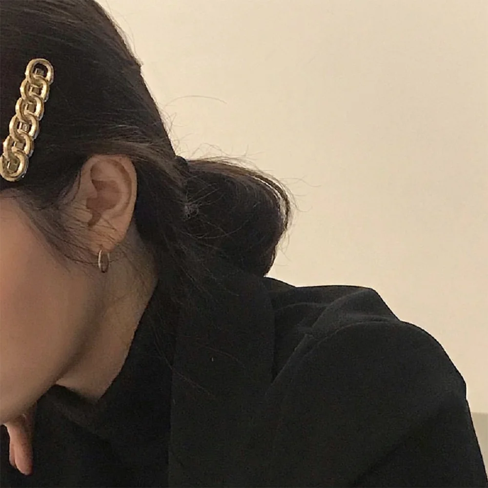 Minimalism Metal Chain Hairpins Gold Color Long Barrettes Hair Clips for Women Korea Fashion Hair Accessories