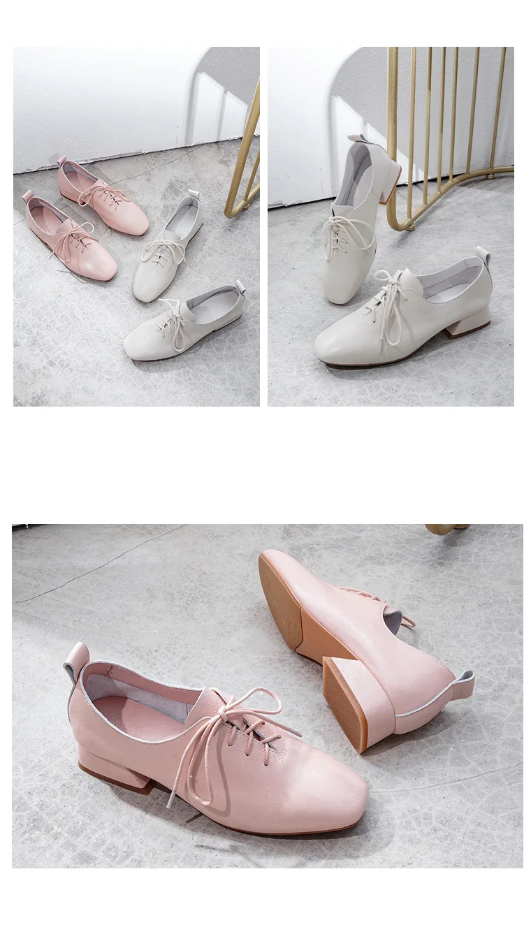 spring and autumn new leather women's shoes British style rough with small leather shoes wild casual shoes