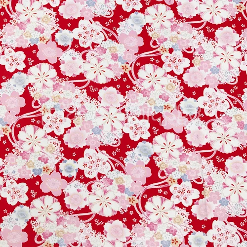 

Japanese Flower Cotton Fabric Wind Coat Fabric Handmade Cotton Printed Cheongsam Cloth 1 meter