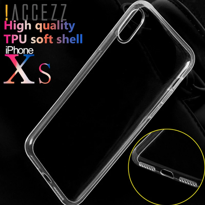 !ACCEZZ Transparent Thin TPU Case Cover Capa For iphone X XS MAX XR Phone Soft Protective Back Clear Shell Fundas Coque Cases |
