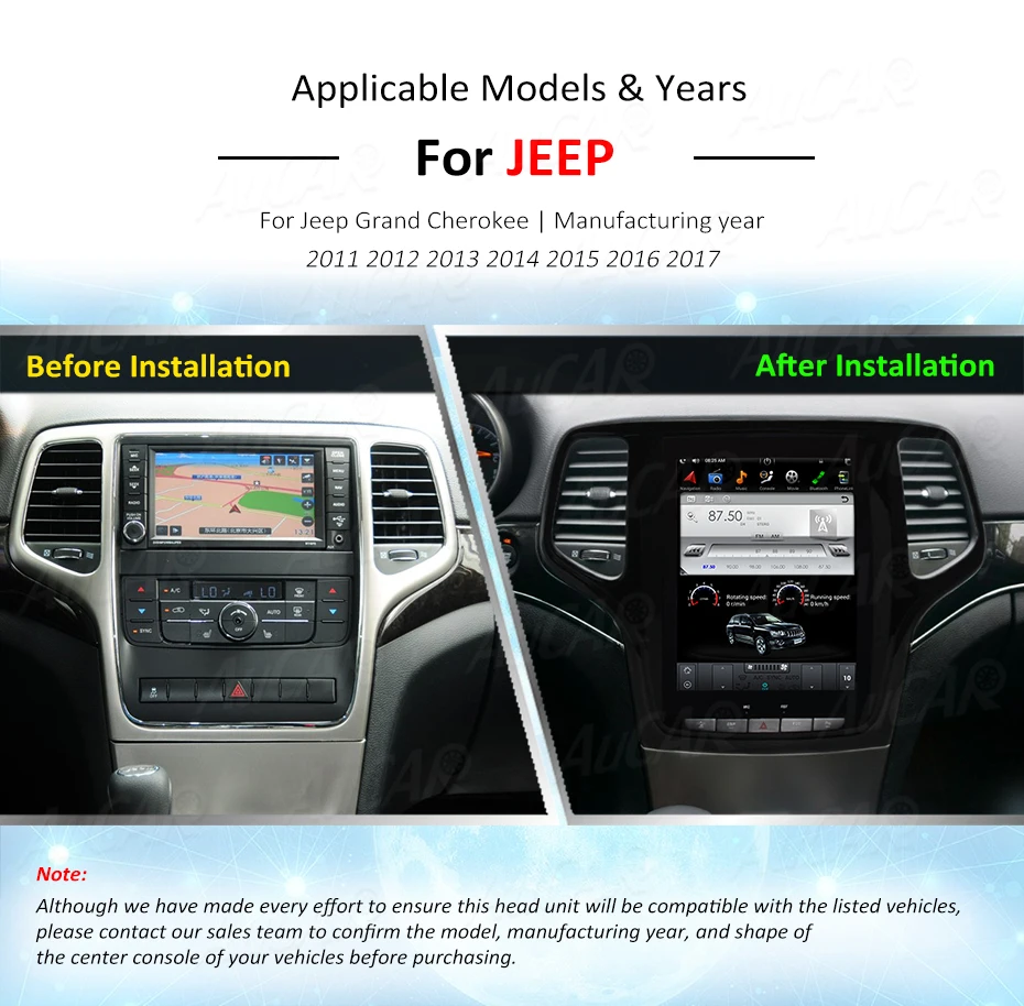Clearance 2 DIN car radio Android 8.1 10.4" Tesla Style for Jeep Grand Cherokee 2014 2015 2016 2017 2018 1 DIN cassette player stereo HDMI 7