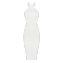 Высокое качество белый красный королевский синий Холтер открытой спиной бандажные платья новое поступление дропшиппинг платье+ костюм