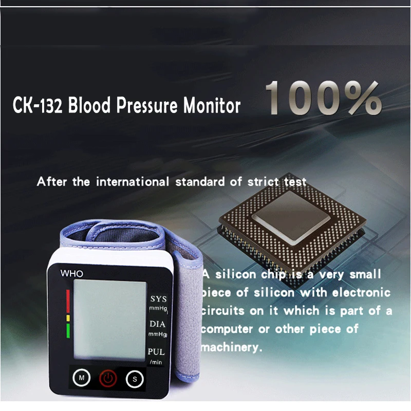 

CK-W132 Wrist Blood Pressure Monitor Gauge The Medical Profession Dedicated Precise & Durable Specialized Blood Pressure Meter