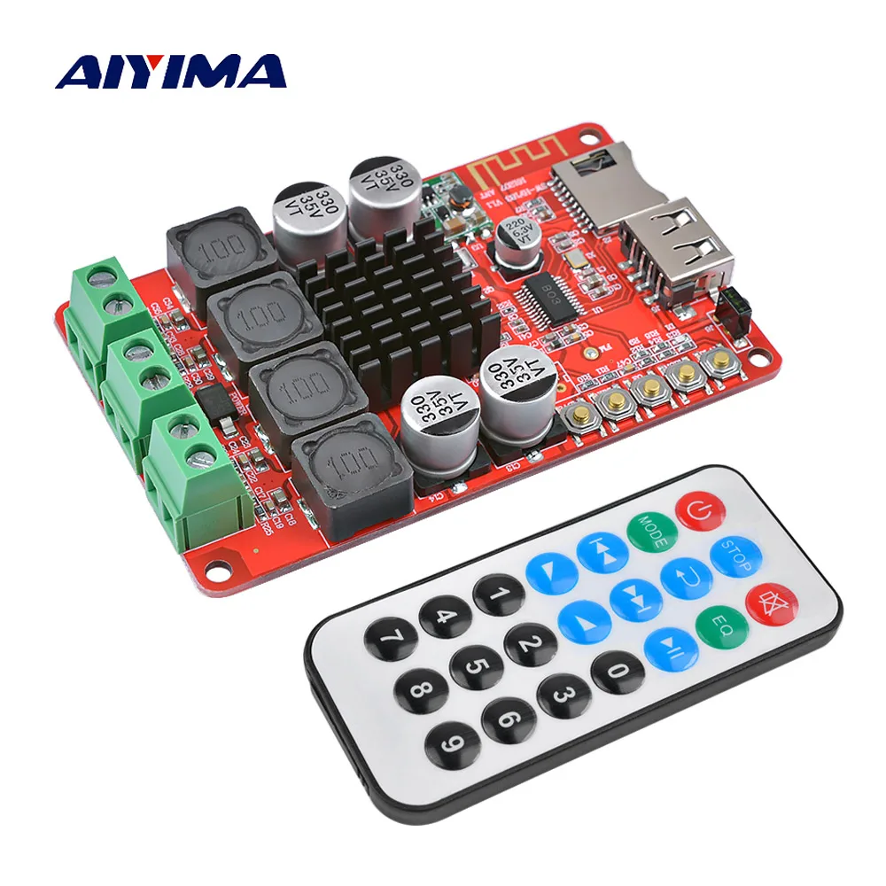 AIYIMA TPA3116 Bluetooth усилитель аудио Плата стерео цифровой Amplificador Поддержка U диск TF декодирование 2X50 Вт домашний кинотеатр