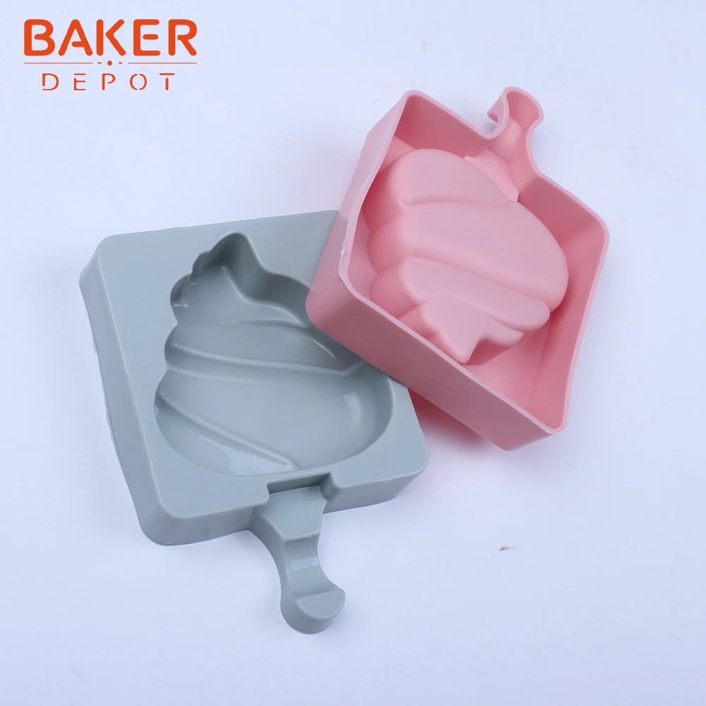 BAKER DEPOT силиконовая форма для мороженого замороженный кубик льда лоток для детей конфеты леденец бар кубик льда наборы для десерта с деревянной палкой