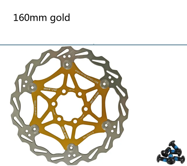 gold 160 mm Mi. Xim MTB горный велосипед поплавок вращающийся диск тормозные диски 160/180/203 мм B1 красный/синий/черный/золото для горного велосипеда дисковый тормоз - Цвет: gold 160 mm