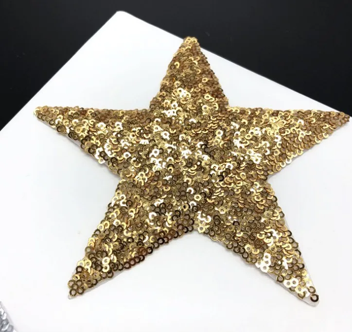 

1pcs Sequins Embroidered Gold/Silver Star Patch For T-shirt Sweater Sew On Garment Accessories Applique Diy Decoration patches