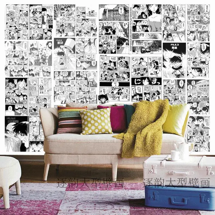 Free Shipping 3d Cartoon Wallpaper Mural Comic Book Poster