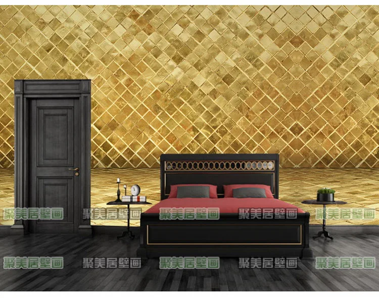 Пользовательские Высококлассные атмосфера Lingge Золотой кирпич 3D обои для стен спальни 3D обои фрески Гостиная ТВ фон отель