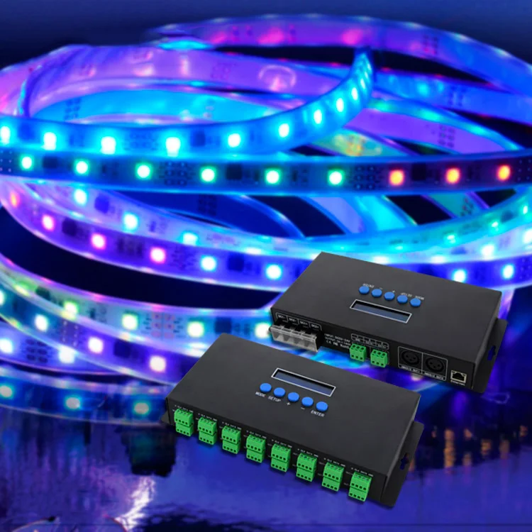 Bc-216 два порта 16 каналов Artnet к Spi/Dmx Ws2811 Ws2812B Sk6812 2801 8806 светодиодный контроллер пикселей 340 пикселей 16Ch Dc5V-24V