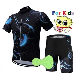 2019 новый черный и синий крутой Детский костюм для езды на велосипеде с рукавами детская одежда для велоспорта