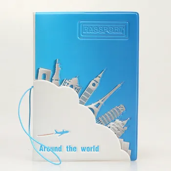 

World Travel PVC Leather Cute Designer Passport Cover Women Men Fashion Credit Card Holder Ticket Wallet Trip Organizer Purse