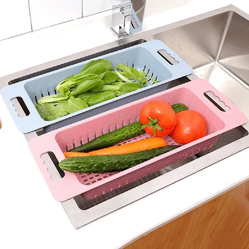 

Kitchen Sink Dish Drainer Drying Rack Washing Holder Basket Great Organizer Blue Pink White Tray Storage Basket