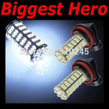 

10x car led fog lamp H8 120 led smd 3528 120smd led light bulb lamp WHITE Free shipping