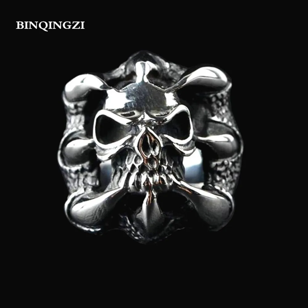 

Vintage Gothic metal Dragon Claws Skull Ring Hollow strange groot hello kitty Skull badges Graduation chokers soul bague homme